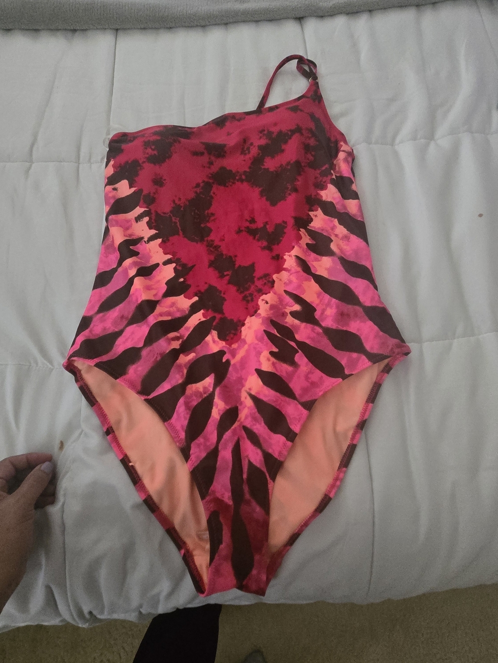 aerie One-Piece Swimsuit in Peach and Magenta Floral - Picture 2 of 5